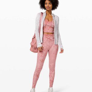 Like New Lululemon Pink Crushed Velvet Limited Edition Leggings Size 8